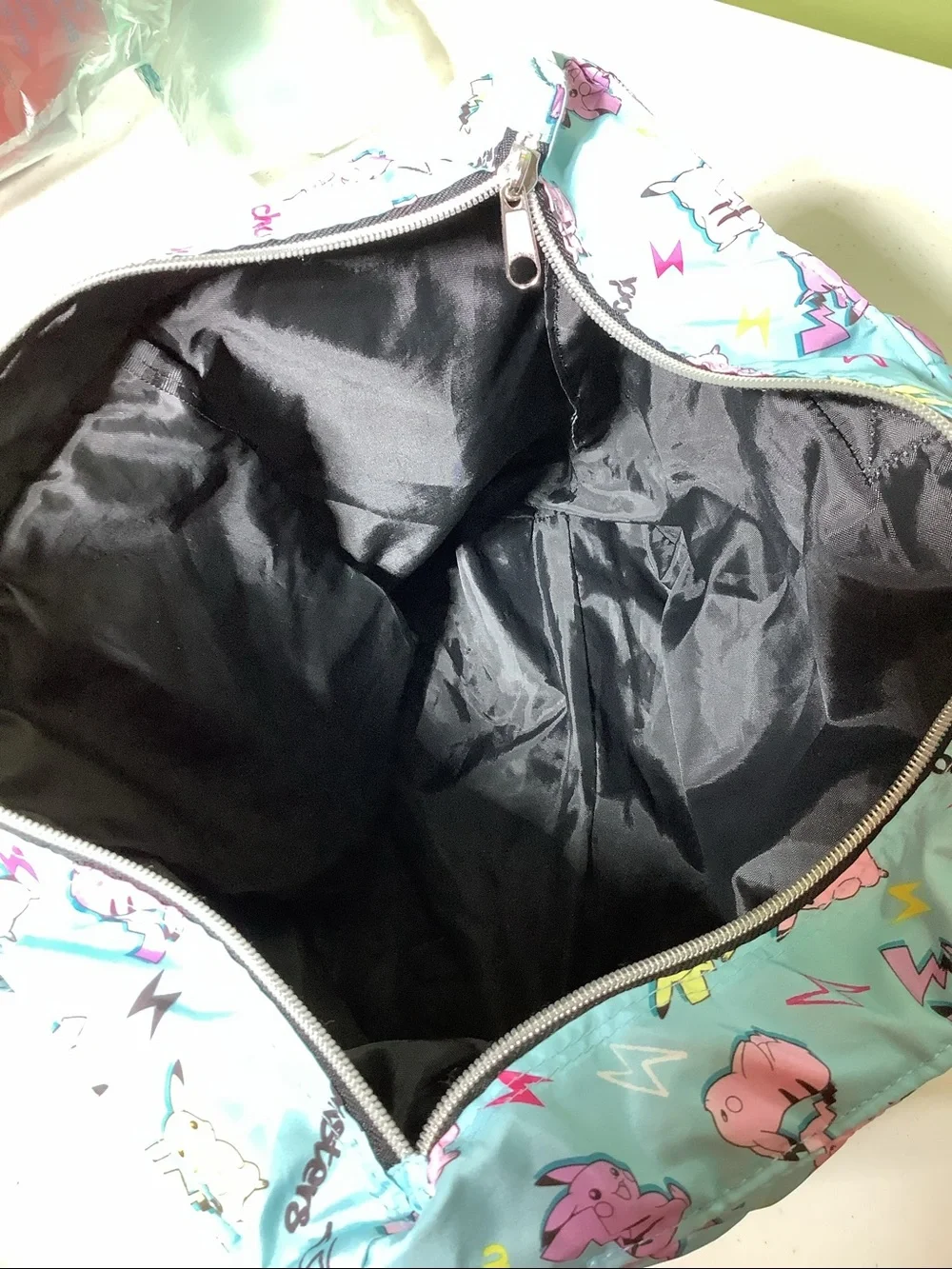 Pikachu/Pocket Monster aqua nylon tote
